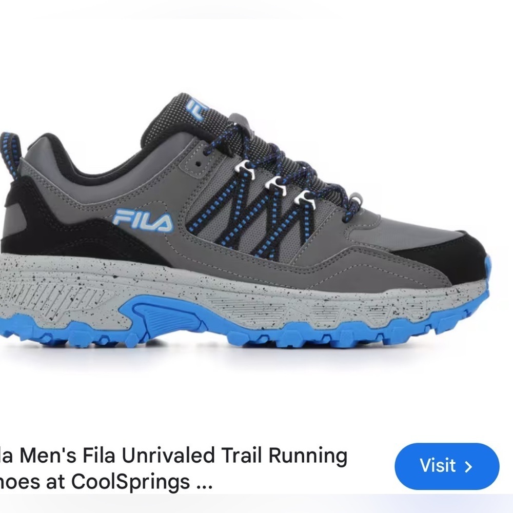 FILA mens unrivaled trail running shoes outdoor hiking gorpcore sneakers size 12